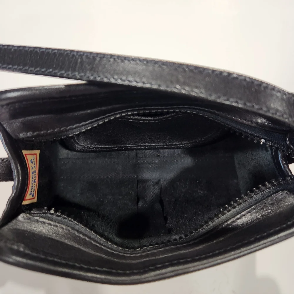 Dooney & Bourke Vintage Black All Weather Leather Mini Crossbody Bag EUC